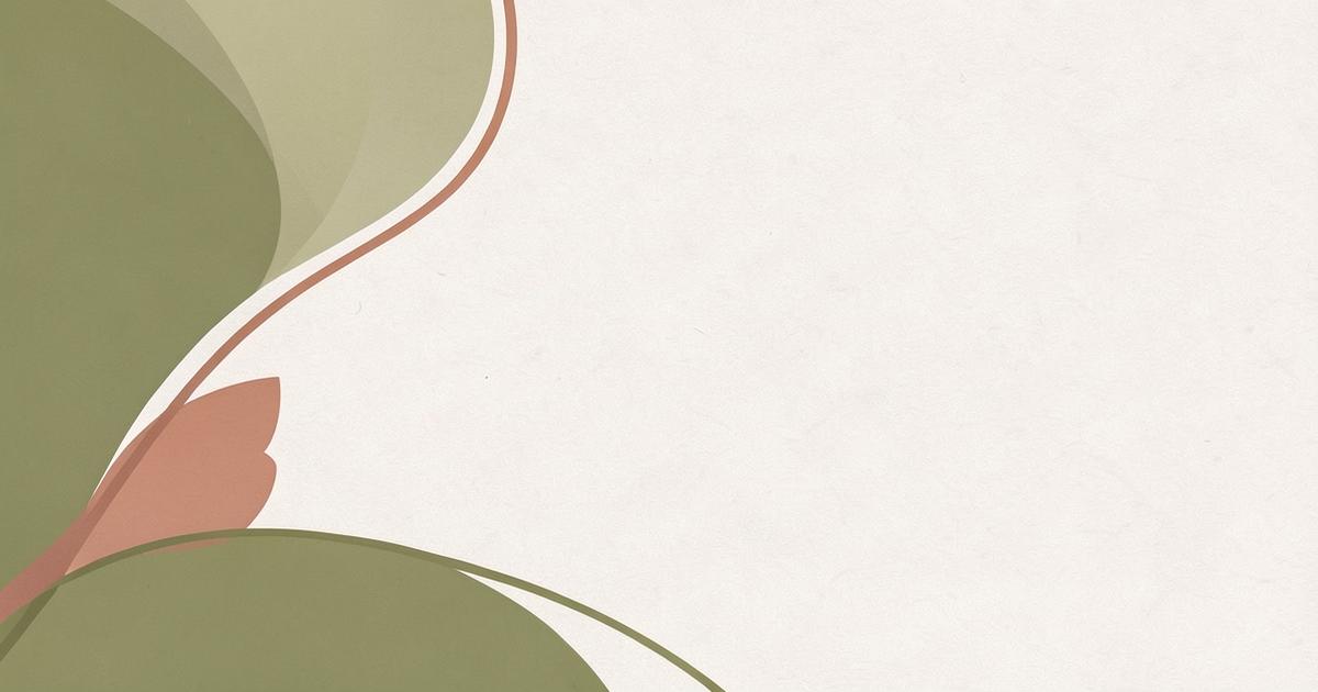 Ilustração editorial abstrata com formas curvas em verde oliva e terracota e uma linha fluida, sugerindo presença no próprio corpo e intimidade.